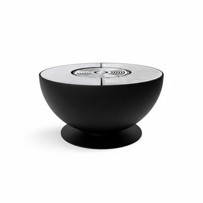 Feuerschale mit Grillring höhenverstellbar 100, Edelstahl Schwarz